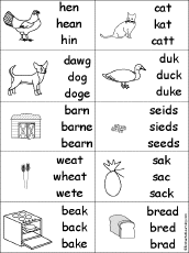Multiple Choice Spelling -  Little Red Hen Words