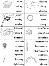 Weather-Related Spelling Activities and Worksheets at 