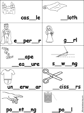 Missing Letters in Words Starting With Consonant Blends