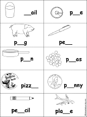 Fill In Missing Letters In Words That Start With P Enchantedlearning Com