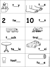 Fill In Missing Letters In Words That Start With T Enchantedlearning Com