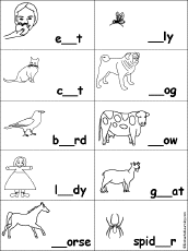 Fill in the Missing Letters in Words at EnchantedLearning.com