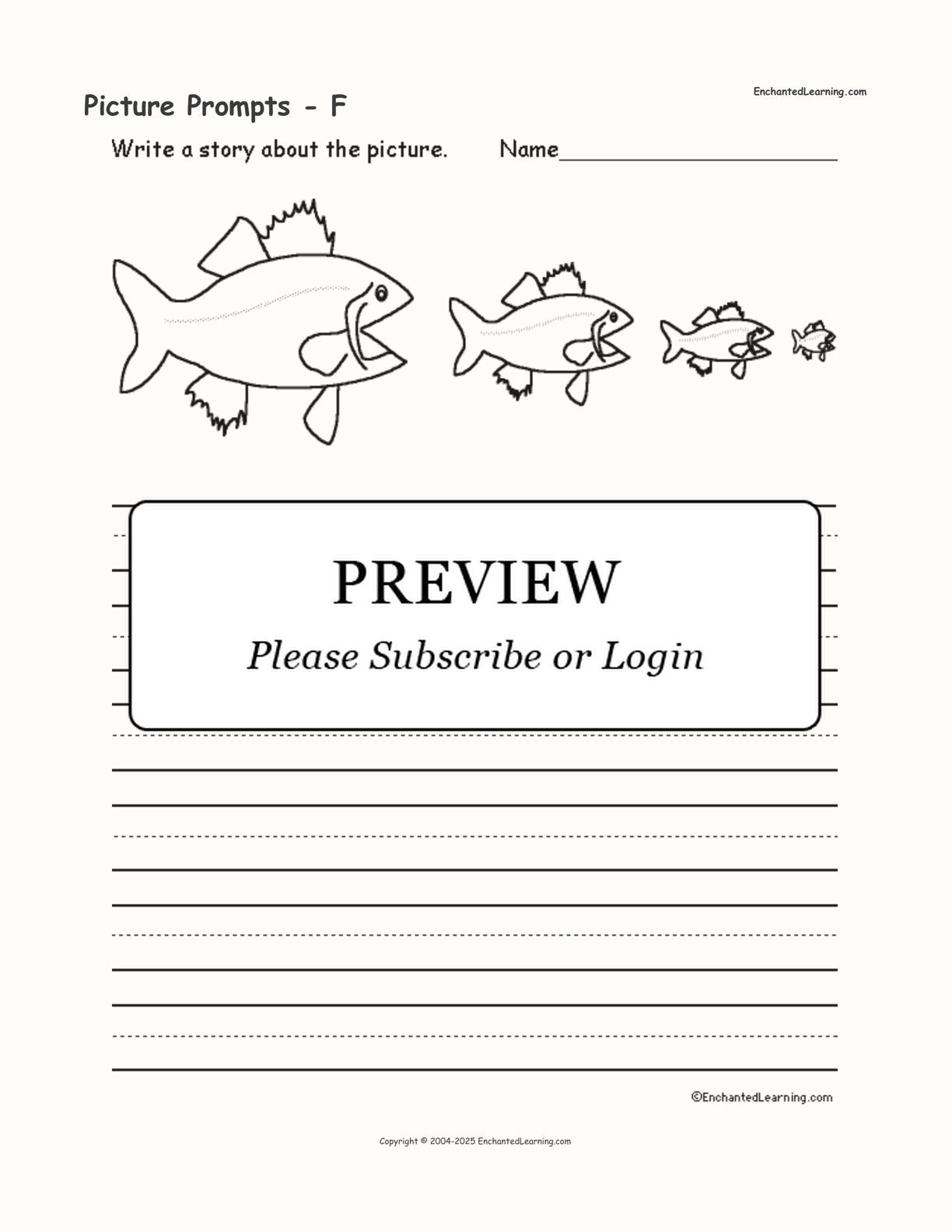 Picture Prompts - F interactive worksheet page 1