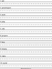 Search result: 'Write a Sentence for Each "The Ant and The Grasshopper" Story Word'