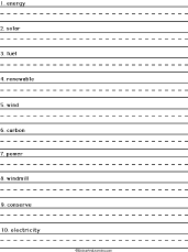 Search result: 'Write a Sentence for Each Energy Word'