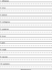 Search result: 'Write a Sentence for Each Flu-Related Word'