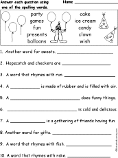 birthday worksheet wishes EnchantedLearning.com at Activities Birthday