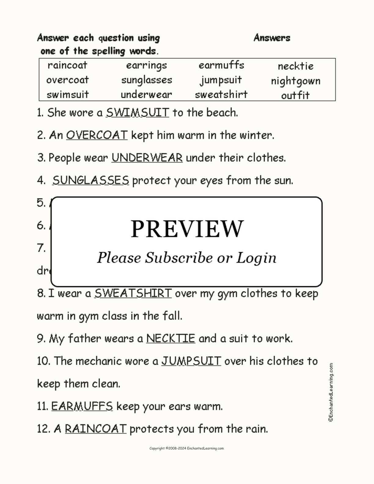 Clothes Vocabulary Word List, PDF, Undergarment