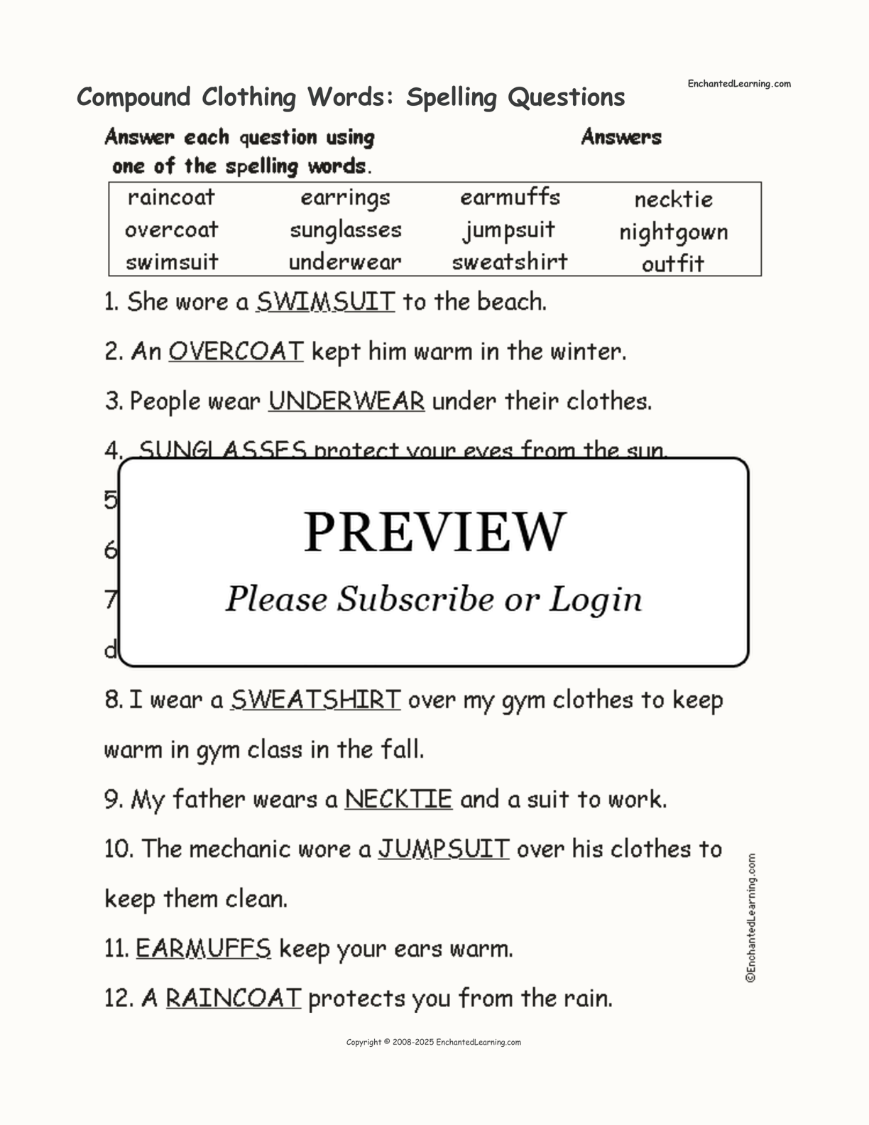 Clothes We wear interactive worksheet