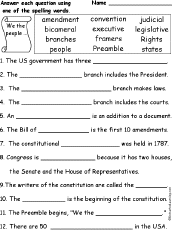 Us Constitution Activities Enchantedlearning Com