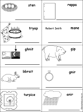 Unscramble Dolch Nouns at EnchantedLearning.com