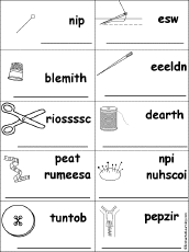 Unscramble Sewing Words
