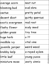 Plants: Find a Theme Word for Each Letter ...