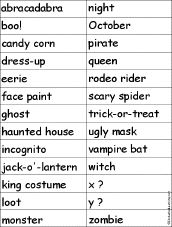 Halloween Activities: Spelling Worksheets - EnchantedLearning.com