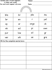 spelling worksheets colors at enchantedlearning com