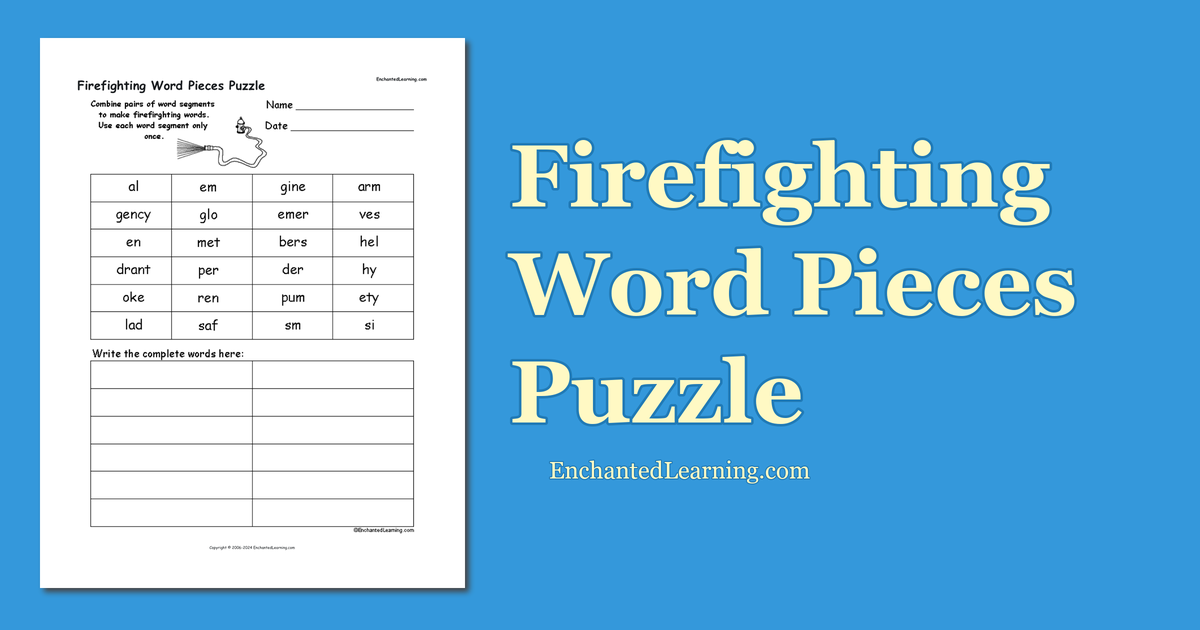 firefighting-word-pieces-puzzle-enchanted-learning