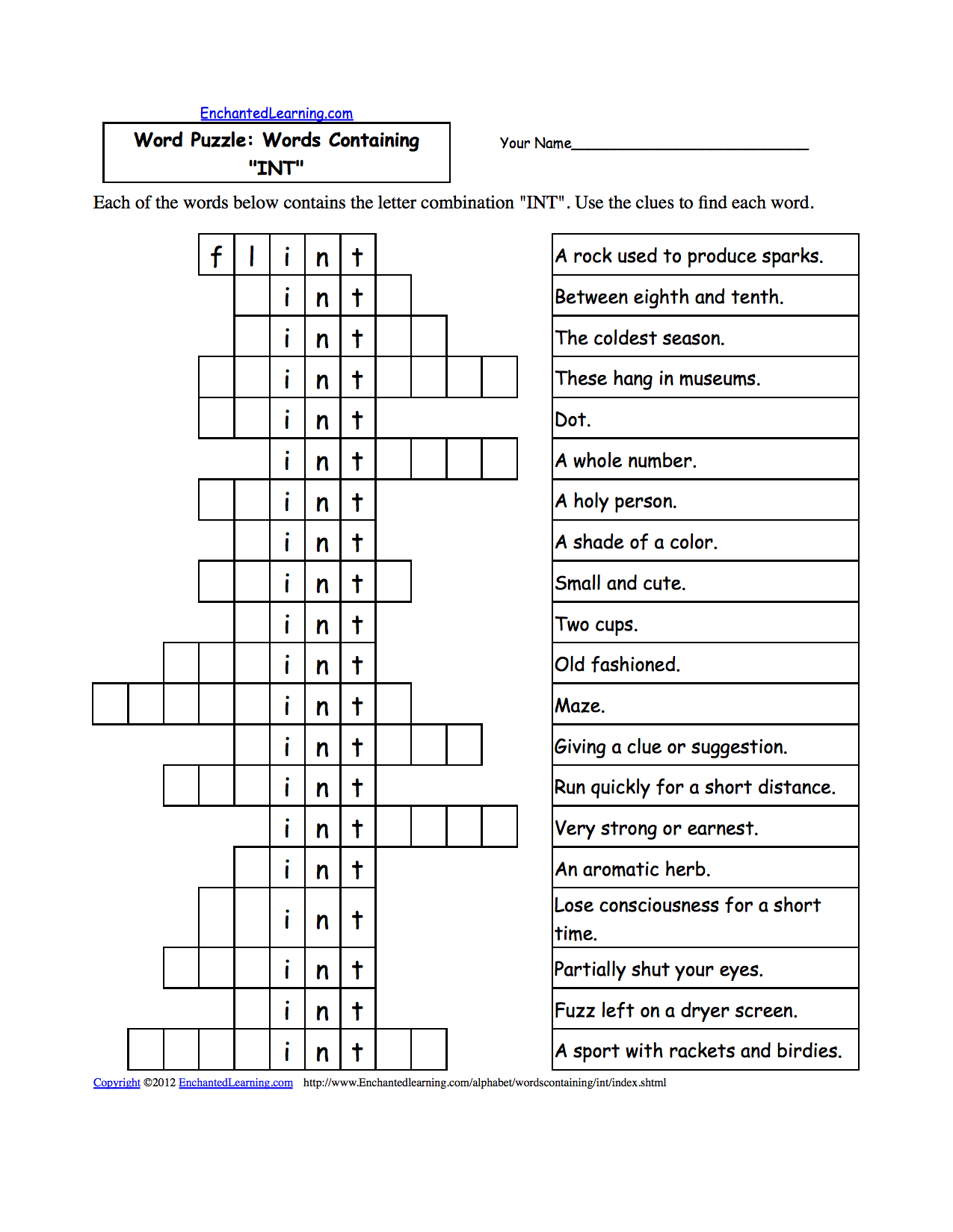 Word Puzzles Words Containing Three Letter Combinations Worksheets To 