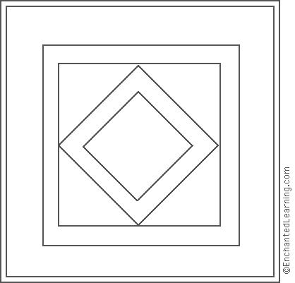 Search result: 'Amish Quilt: Diamond Center Coloring Page'