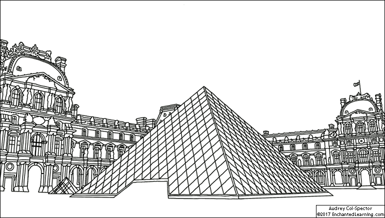 Louvre Coloring Page - Enchanted Learning
