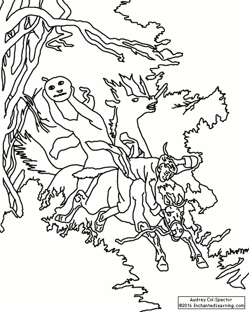 scary headless horseman coloring page