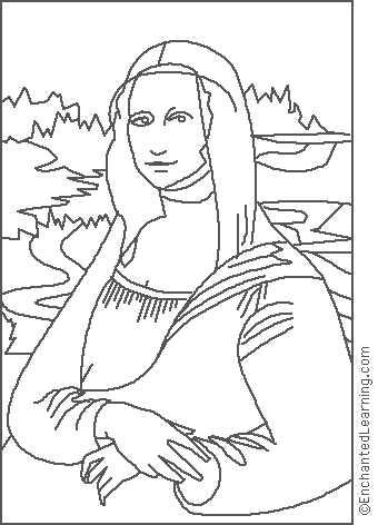 mona lisa coloring page