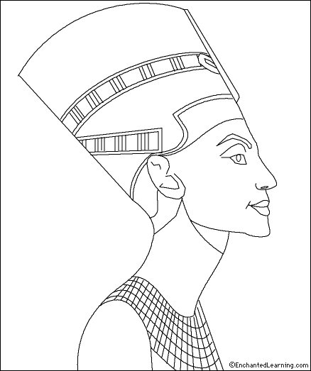 Queen Nefertiti Coloring Page EnchantedLearning Com