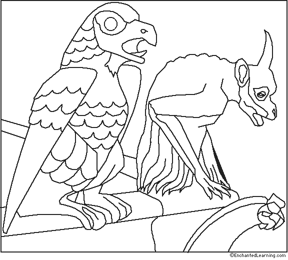 gargoyles coloring page to print