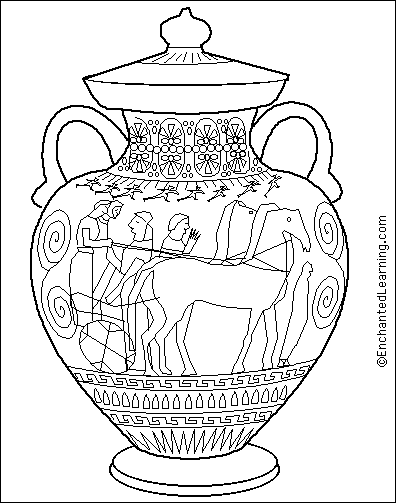 Greek Amphora Coloring Page - EnchantedLearning.com