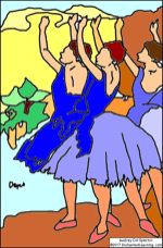 Search result: '"Three Dancers in Purple Skirts" Coloring Page'