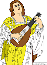 Search result: '"Saint Cecilia as a Lute Player" Gentileschi Coloring Page'