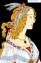 Search result: 'Idealized Portrait of a Lady (Simonetta Vespucci as a Nymph) - Coloring Page'
