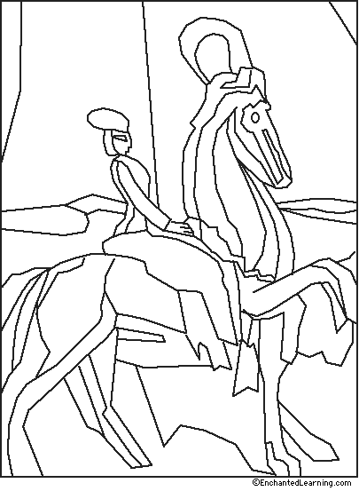 Search result: 'Georges Rouault Coloring Page - Equestrienne the Circus'