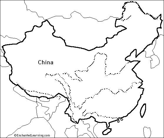 blank map of china and surrounding countries Outline Map Research Activity 2 China Enchantedlearning Com blank map of china and surrounding countries