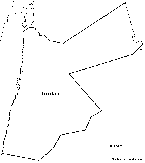 outline map Jordan