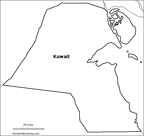 Search result: 'Outline Map of Kuwait'