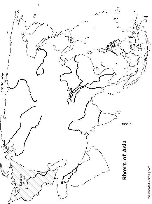 asia physical map rivers and mountains