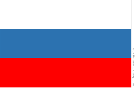 Flag Simple Map of Russia