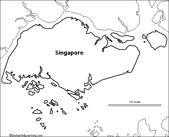 Outline Map: Singapore - EnchantedLearning.com