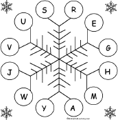 Search result: 'Snowflake Bingo: Using Letters of the Alphabet Card #15'