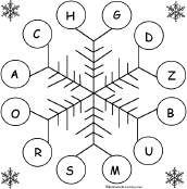 Search result: 'Snowflake Bingo: Using Letters of the Alphabet Card #22'