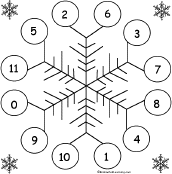 Search result: 'Snowflake Bingo: Using the Numbers 0-11 Card #17'