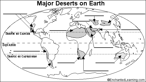 deserts of the world map labeled