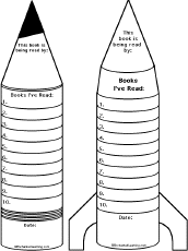 pencil, rocket bookmarks