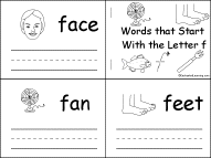 Words That Start With The Letter F Book A Printable Book Enchantedlearning Com