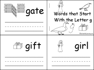 Search result: 'Words that Start With the Letter G Book, A Printable Book'