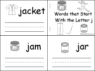 Search result: 'Words that Start With the Letter J Early Reader Book: Page 1'