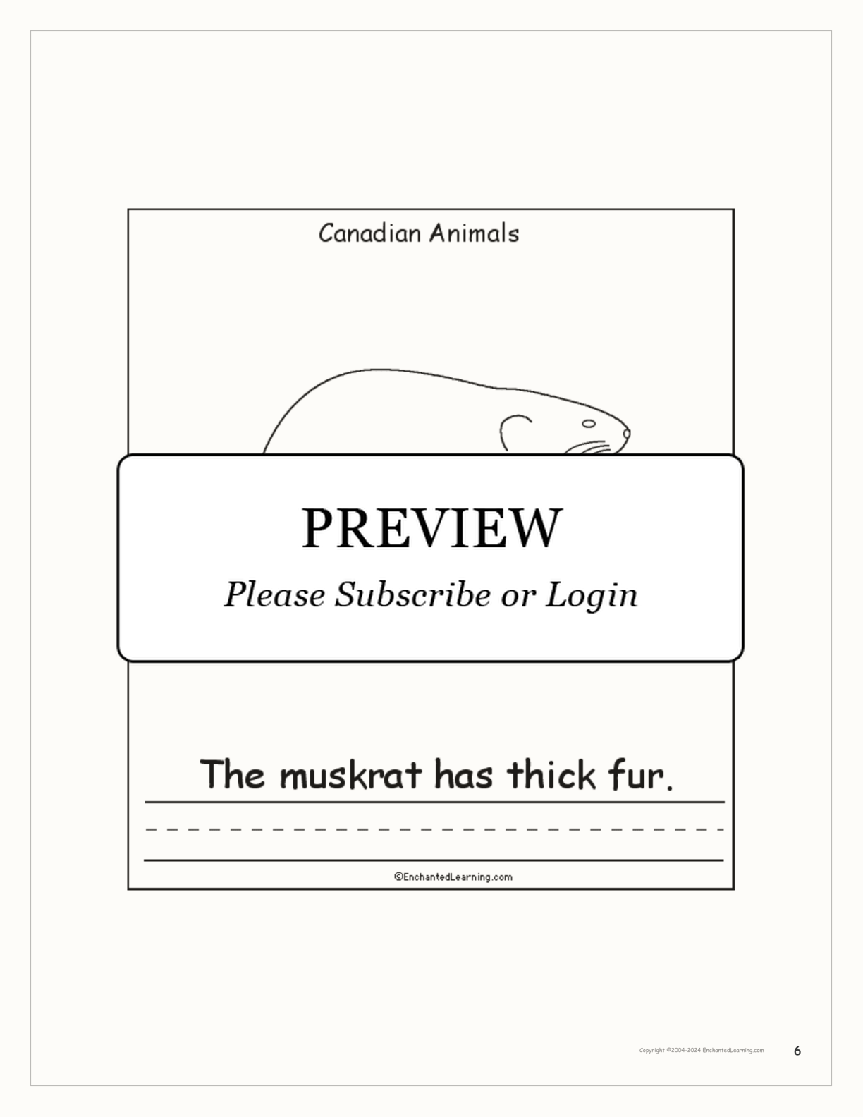 Canadian Animals: Printable Book interactive printout page 6