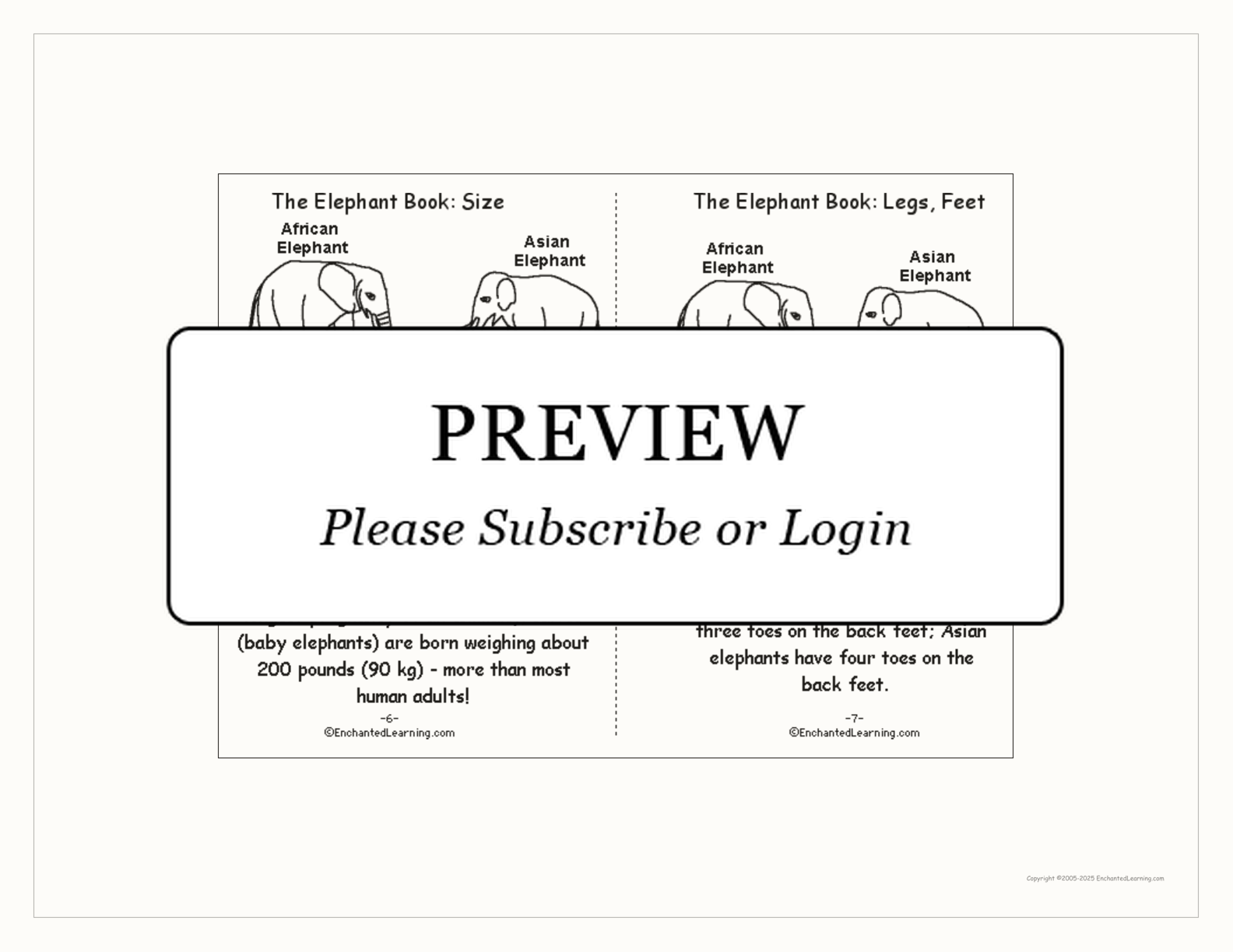 Elephant Printable Book interactive printout page 4