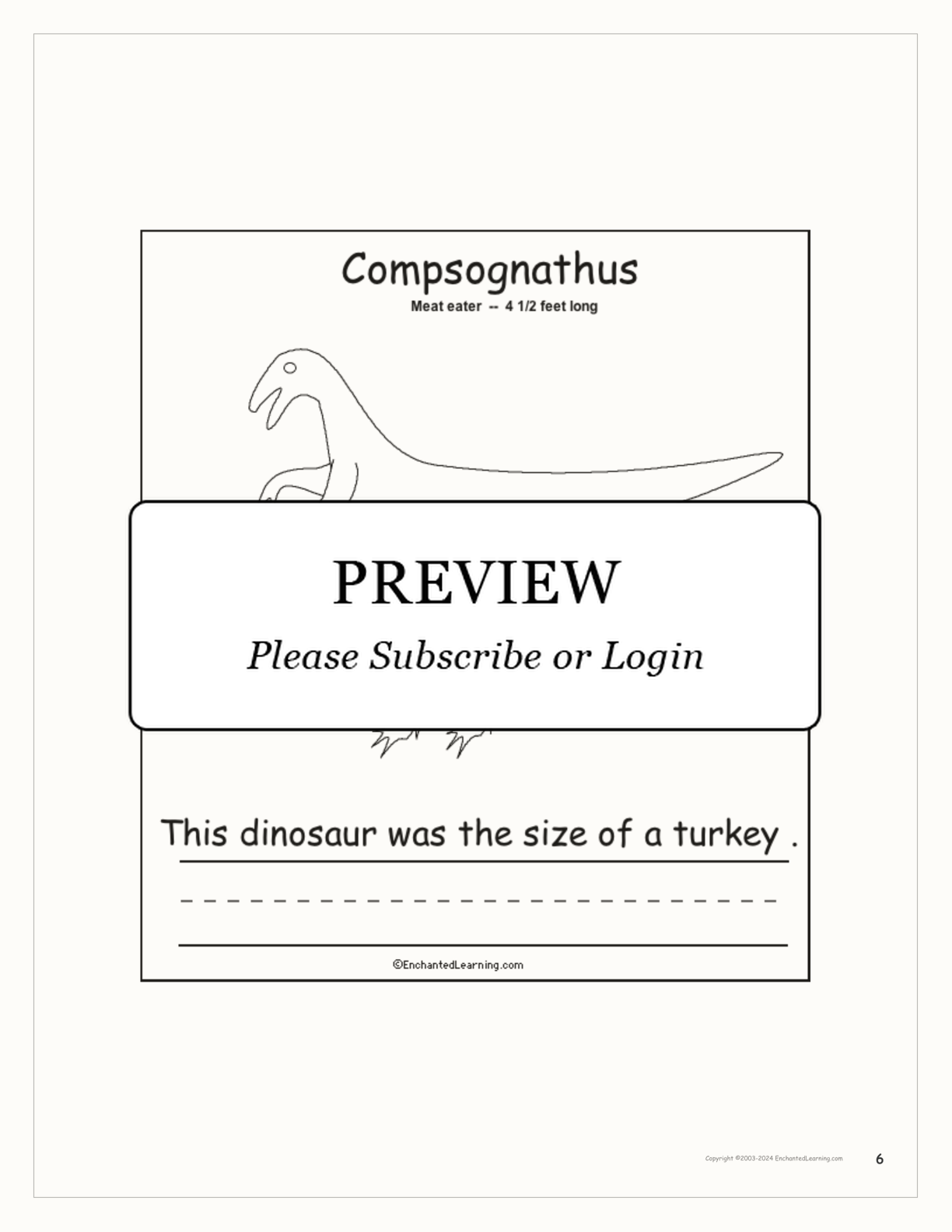 This Dinosaur... Early Reader Book interactive printout page 6