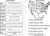 Search result: 'Cesar Chavez Book, A Printable Book: Timeline Quiz, Map Quiz'